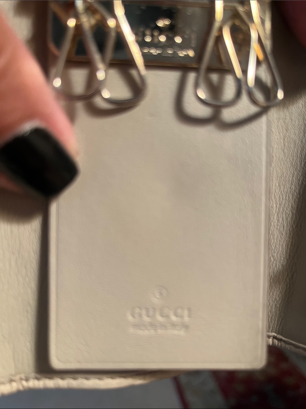 Gucci Guccissima Princy Embossed Key Holder with Bow, Gold Hardware & Card EUC - Picture 8 of 11